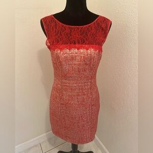 - KAY UNGER CHERRY AND SILVER 2 pieces dress size 4